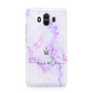 Pale Purple Glitter Marble with Crowned Name Huawei Mate 10 Protective Phone Case