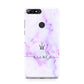 Pale Purple Glitter Marble with Crowned Name Huawei Y7 2018