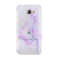 Pale Purple Glitter Marble with Crowned Name Samsung Galaxy A8 2016 Case
