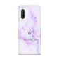 Pale Purple Glitter Marble with Crowned Name Sony Xperia 10 III Case