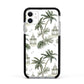 Palm Tree Pattern Apple iPhone 11 in White with Black Impact Case