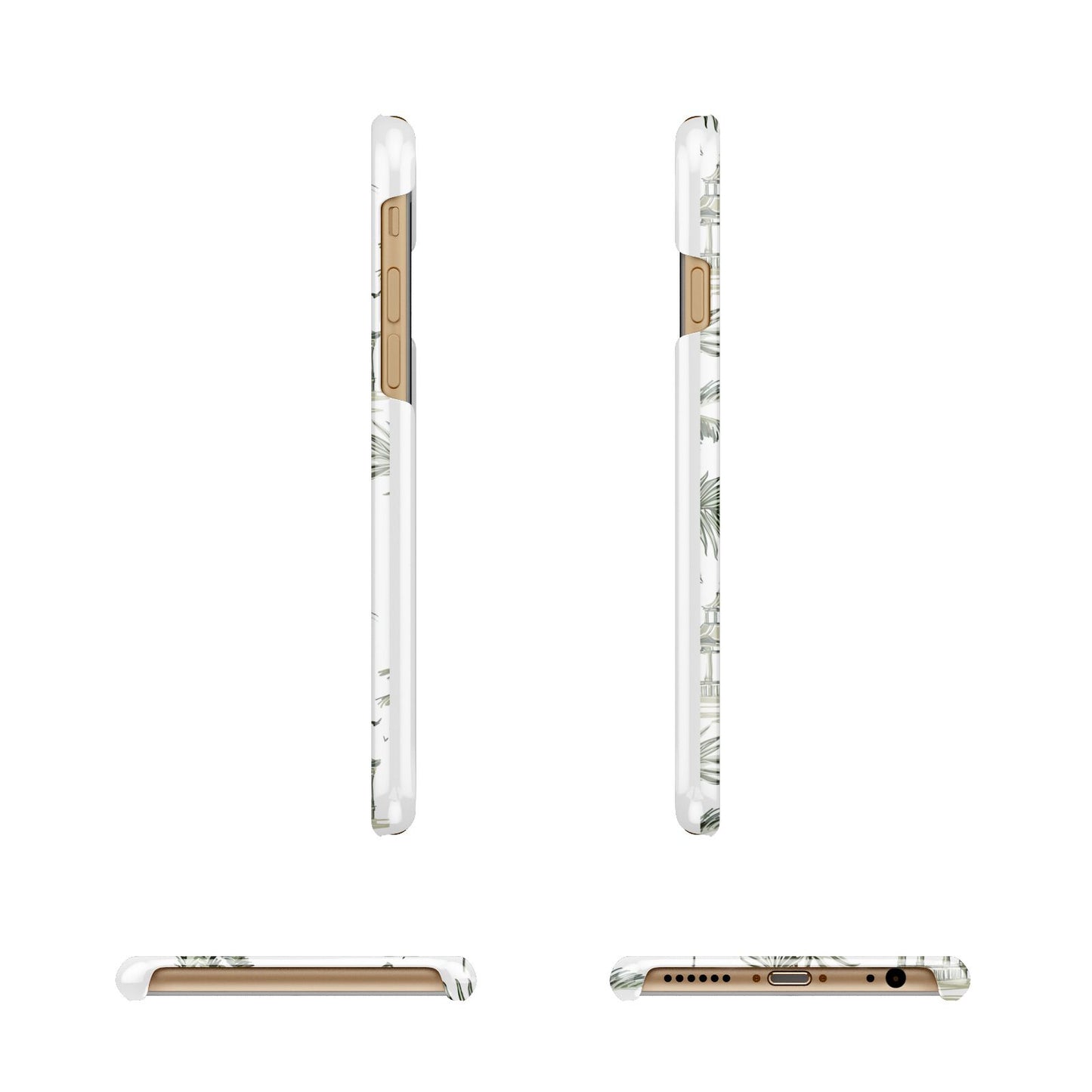 Palm Tree Pattern Apple iPhone 6 3D Wrap Snap Case Angled Images