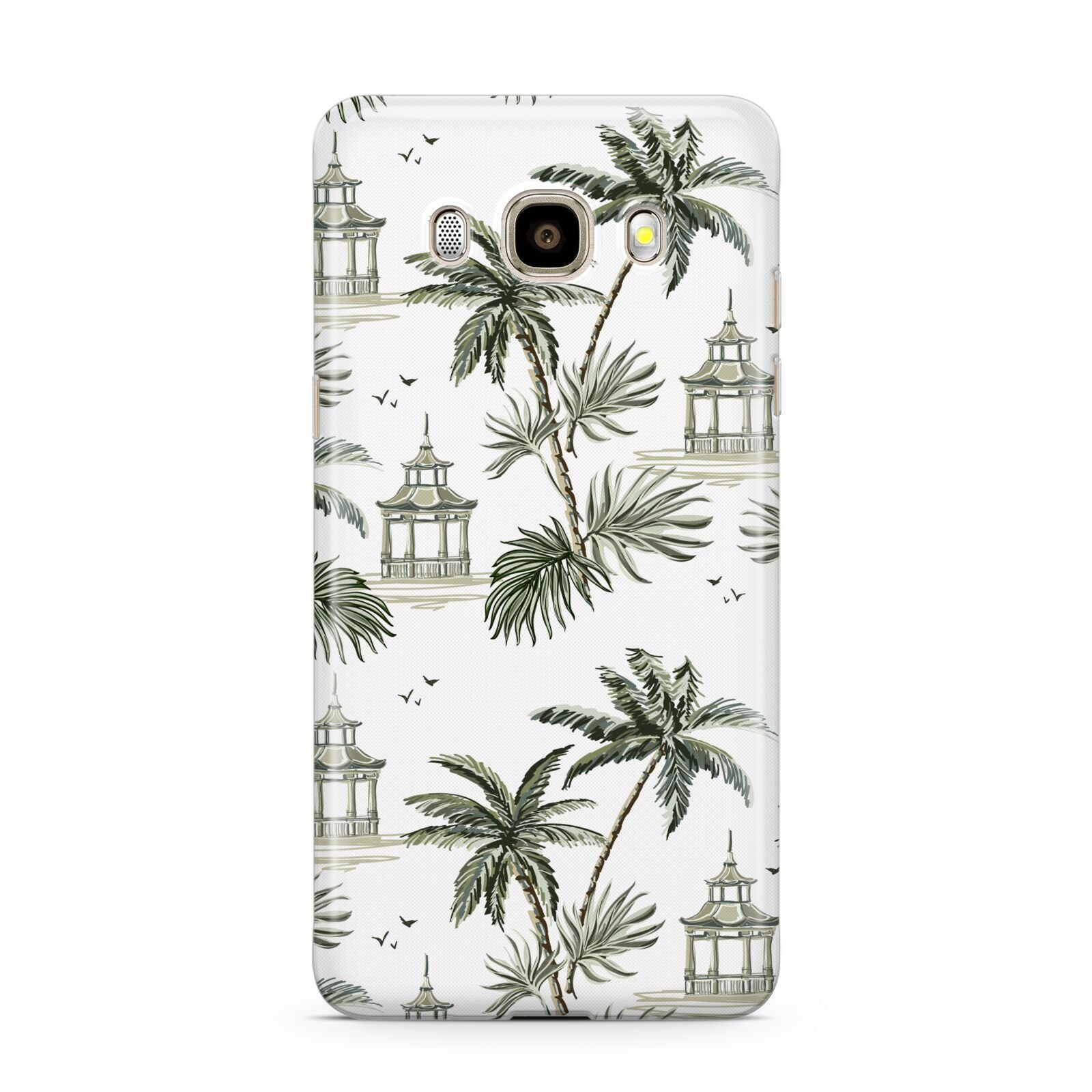 Palm Tree Pattern Samsung Galaxy J7 2016 Case on gold phone