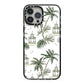 Palm Tree Pattern iPhone 13 Pro Max Black Impact Case on Silver phone