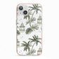 Palm Tree Pattern iPhone 13 TPU Impact Case with Pink Edges