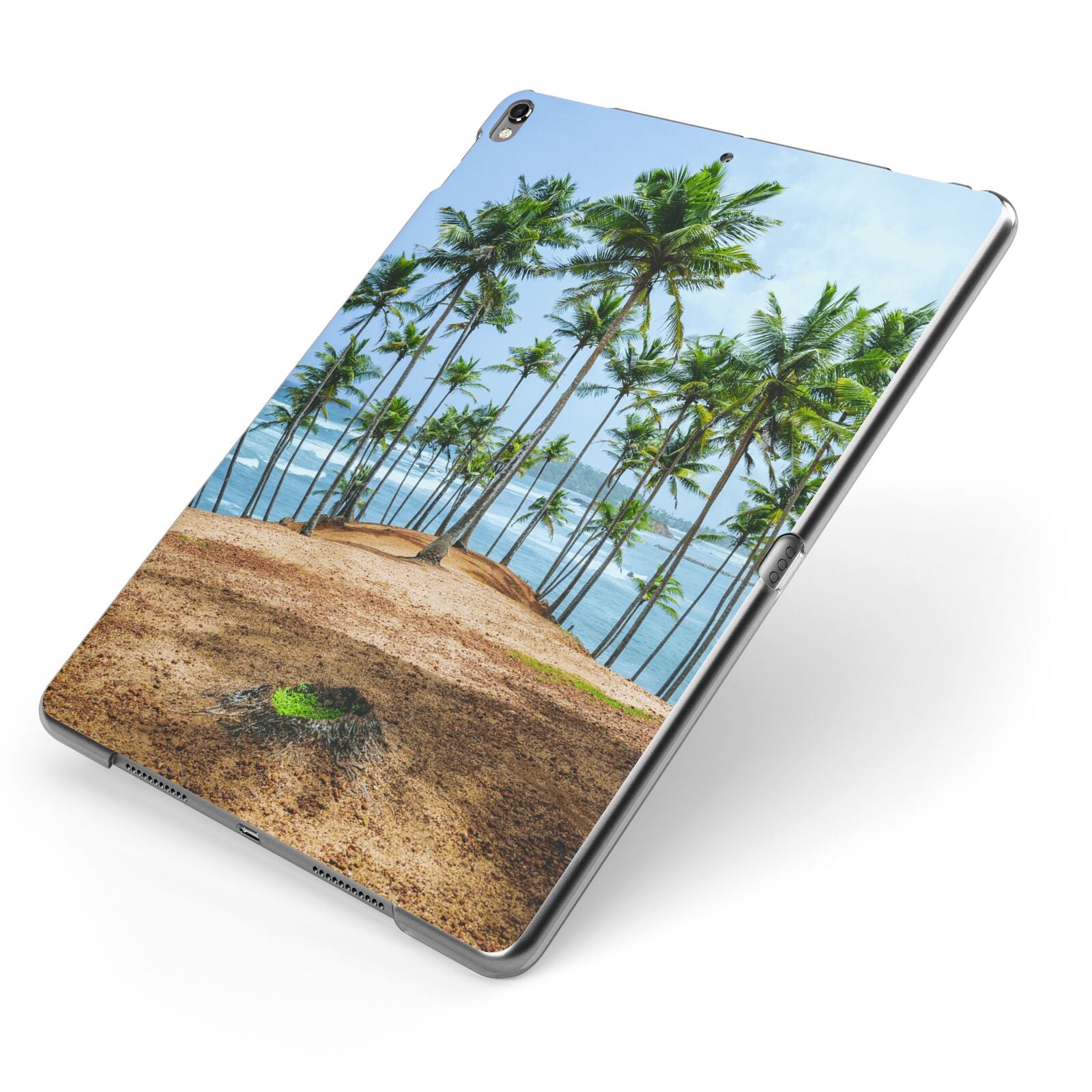 Palm Trees Apple iPad Case on Grey iPad Side View
