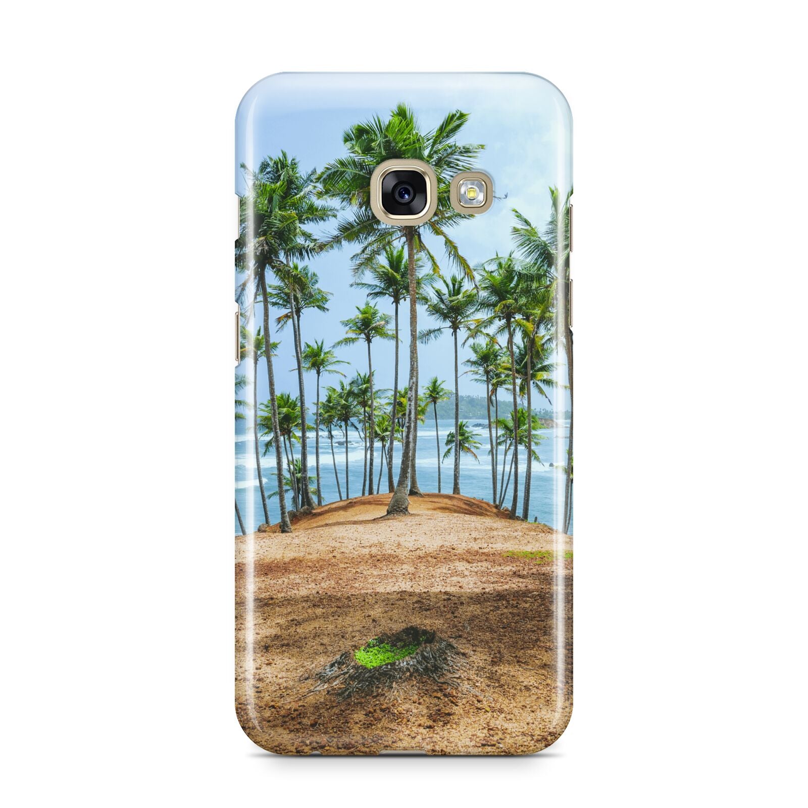 Palm Trees Samsung Galaxy A3 2017 Case on gold phone