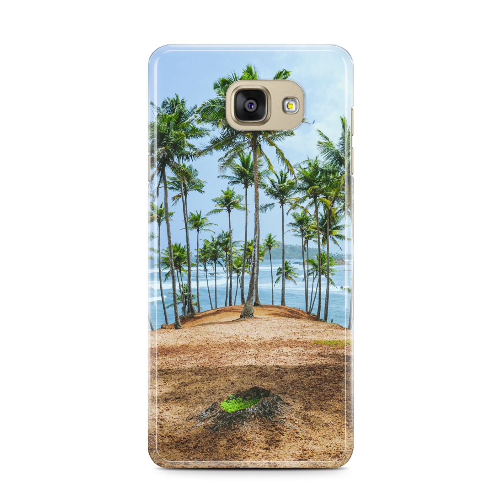 Palm Trees Samsung Galaxy A7 2016 Case on gold phone