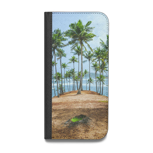 Palm Trees Vegan Leather Flip iPhone Case