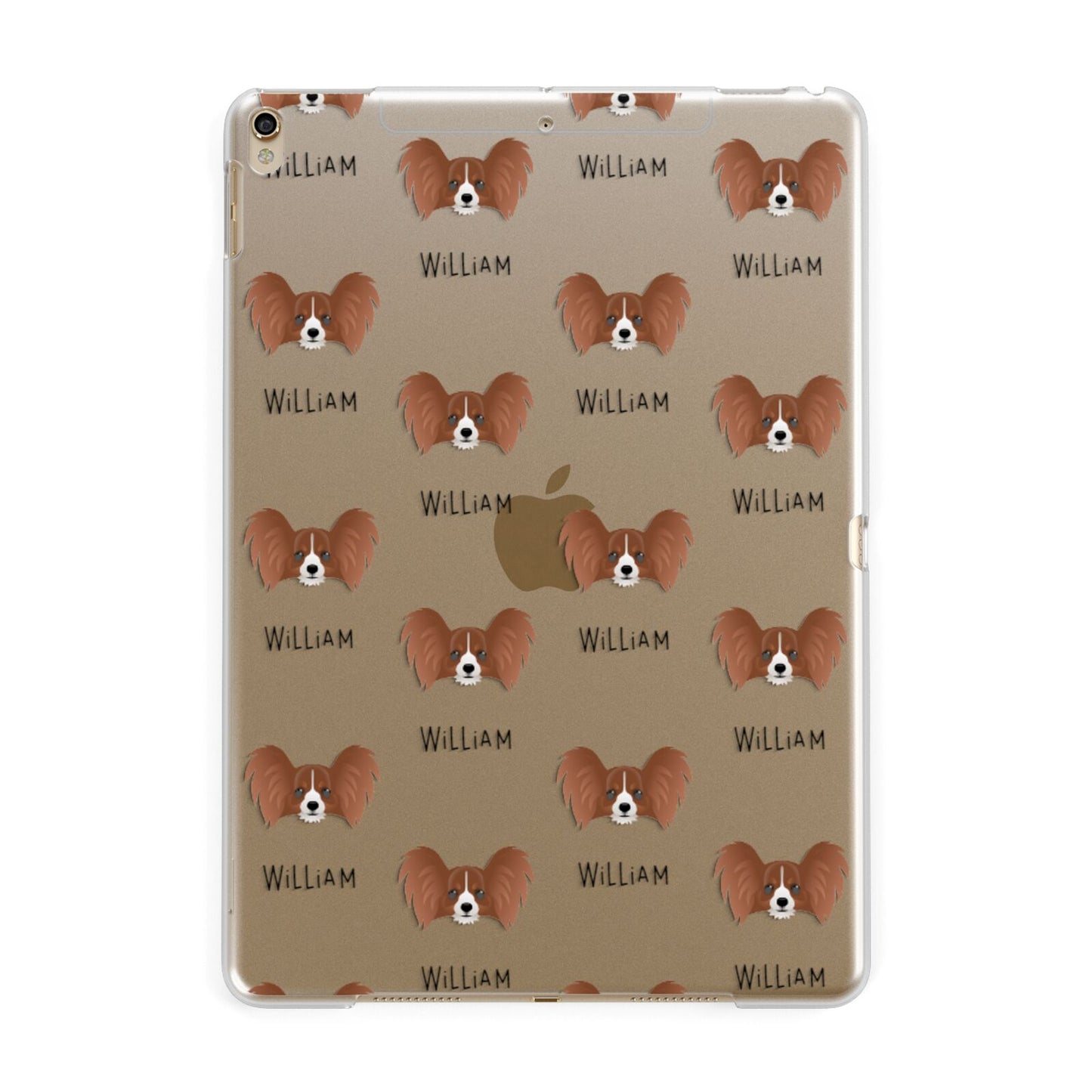 Papillon Icon with Name Apple iPad Gold Case