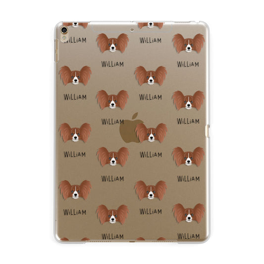 Papillon Icon with Name Apple iPad Gold Case