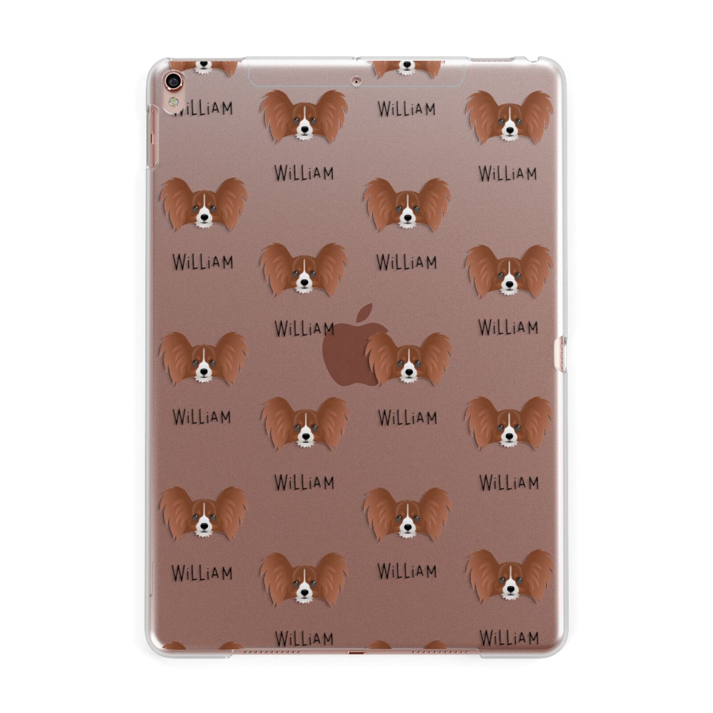 Papillon Icon with Name Apple iPad Rose Gold Case