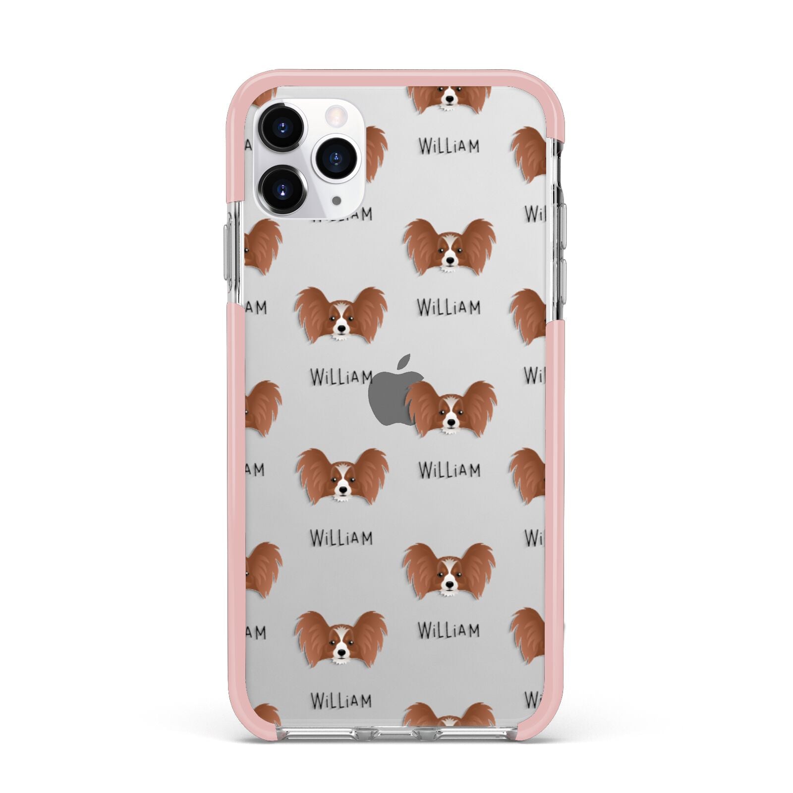 Papillon Icon with Name iPhone 11 Pro Max Impact Pink Edge Case