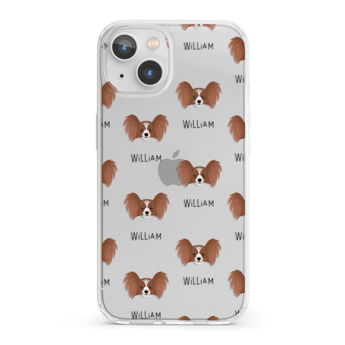 Papillon Icon with Name iPhone 13 Clear Bumper Case