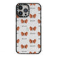 Papillon Icon with Name iPhone 13 Pro Max Black Impact Case on Silver phone