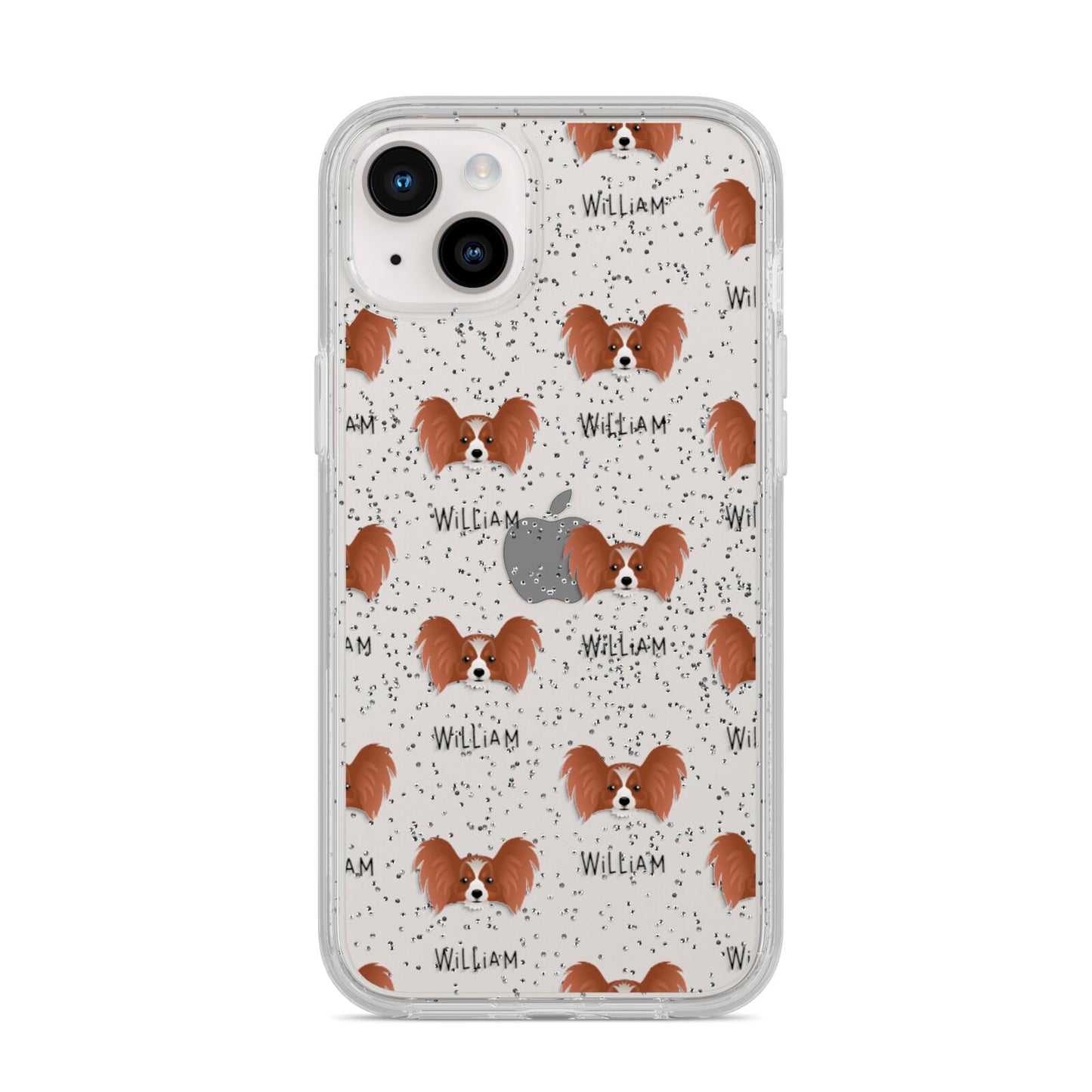 Papillon Icon with Name iPhone 14 Plus Glitter Tough Case Starlight