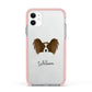Papillon Personalised Apple iPhone 11 in White with Pink Impact Case