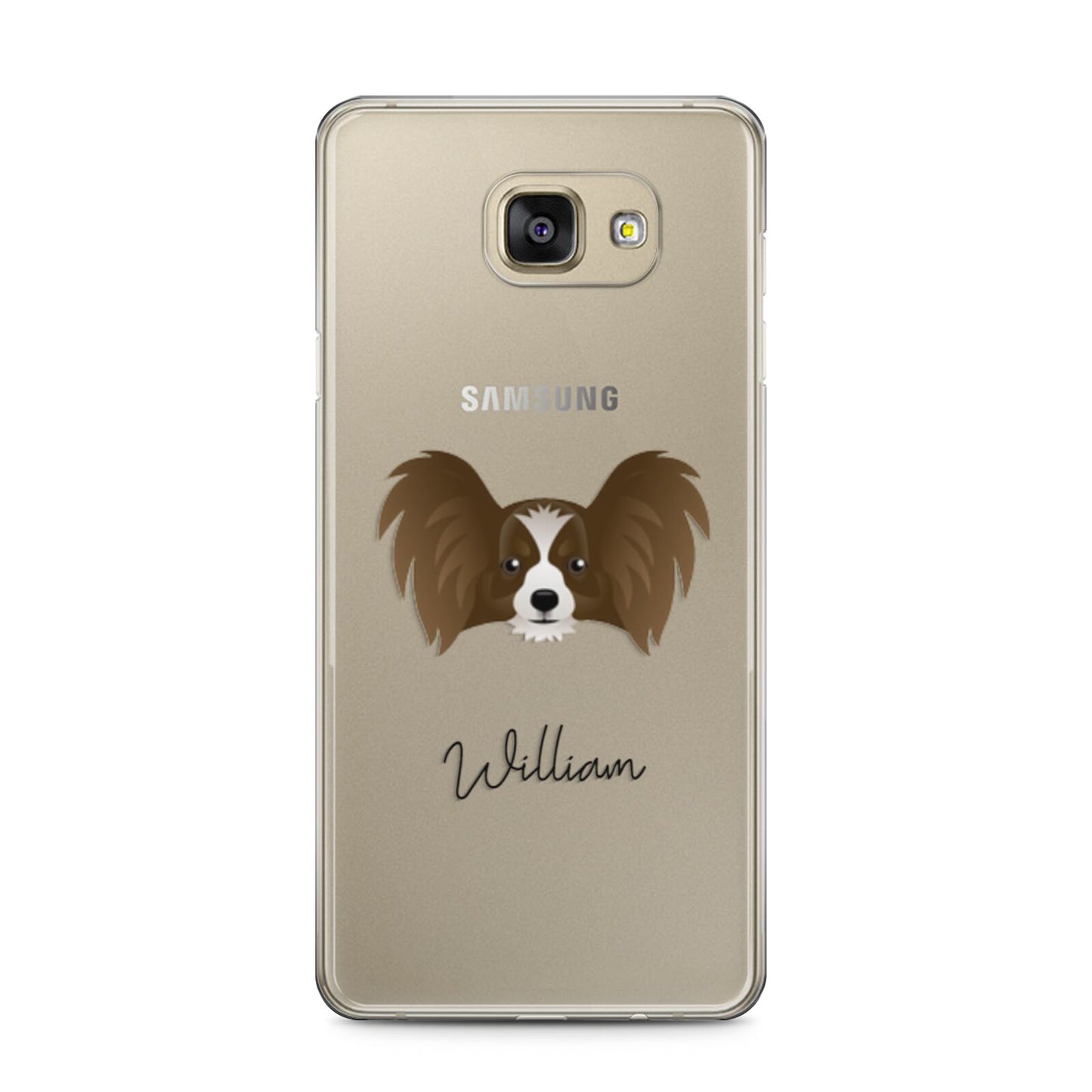 Papillon Personalised Samsung Galaxy A5 2016 Case on gold phone
