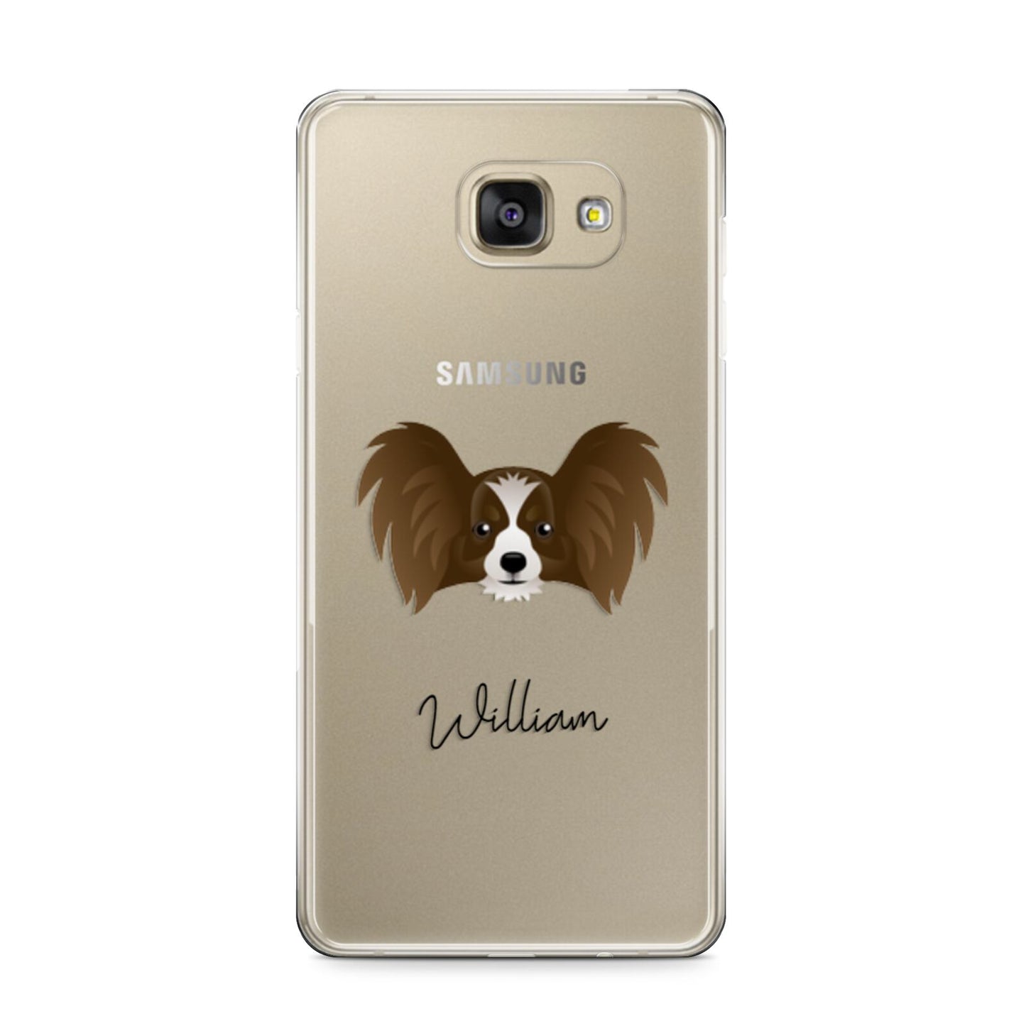 Papillon Personalised Samsung Galaxy A9 2016 Case on gold phone