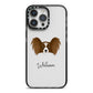 Papillon Personalised iPhone 14 Pro Max Black Impact Case on Silver phone