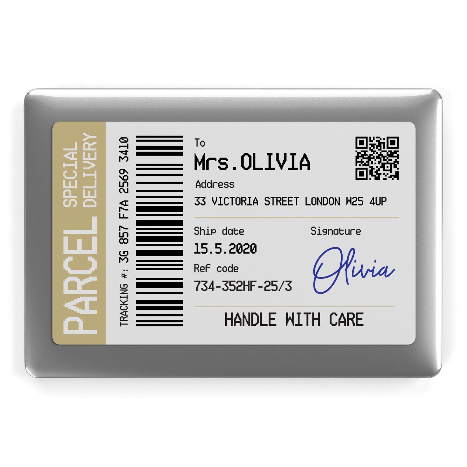 Parcel Label with Name Macbook Case – Dyefor