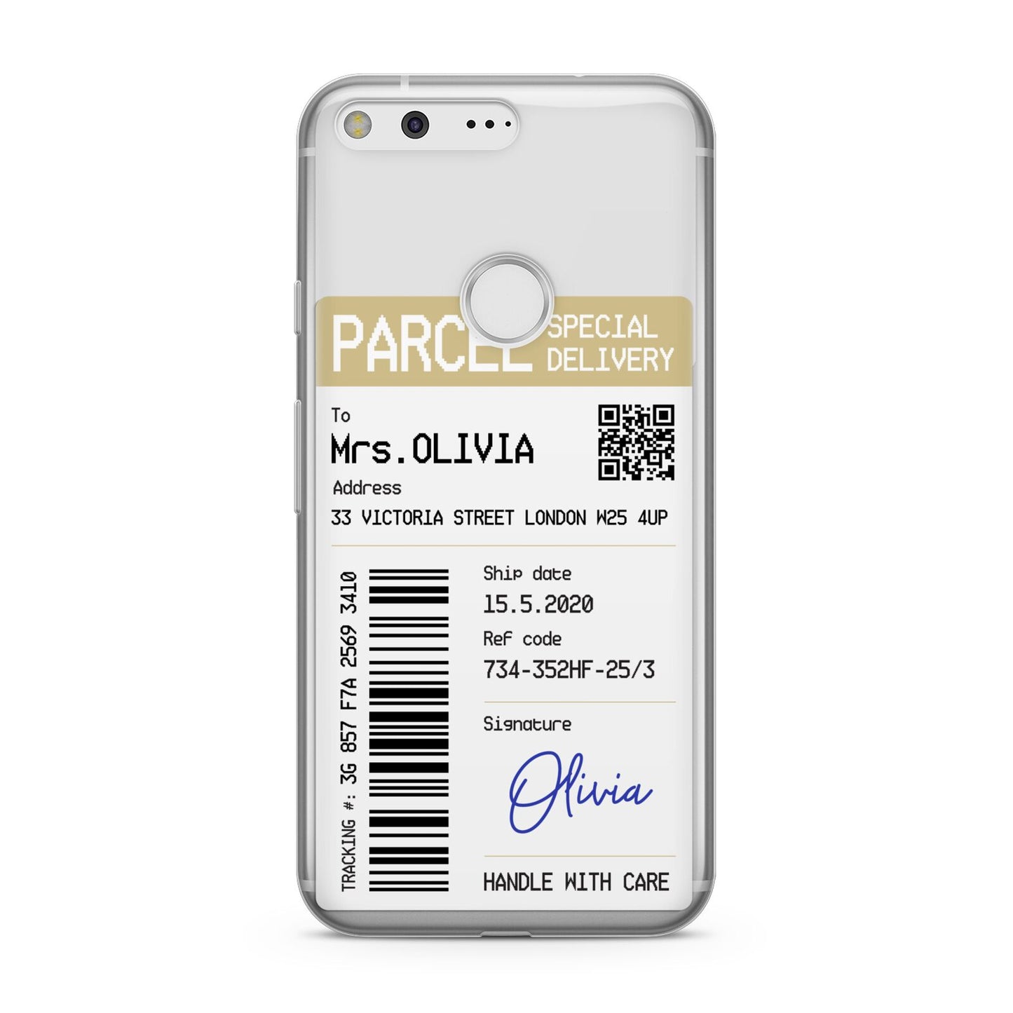 Parcel Label with Name Google Pixel Case