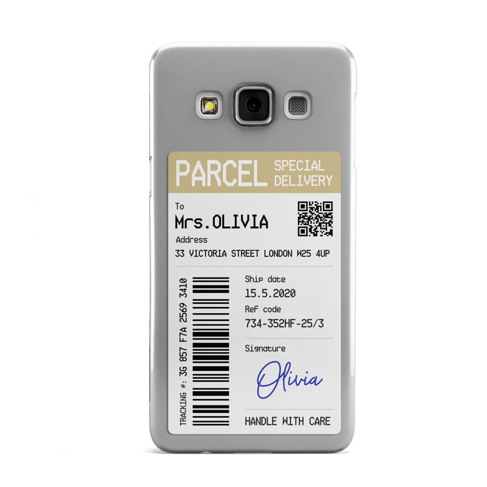 Parcel Label with Name Samsung Galaxy A3 Case