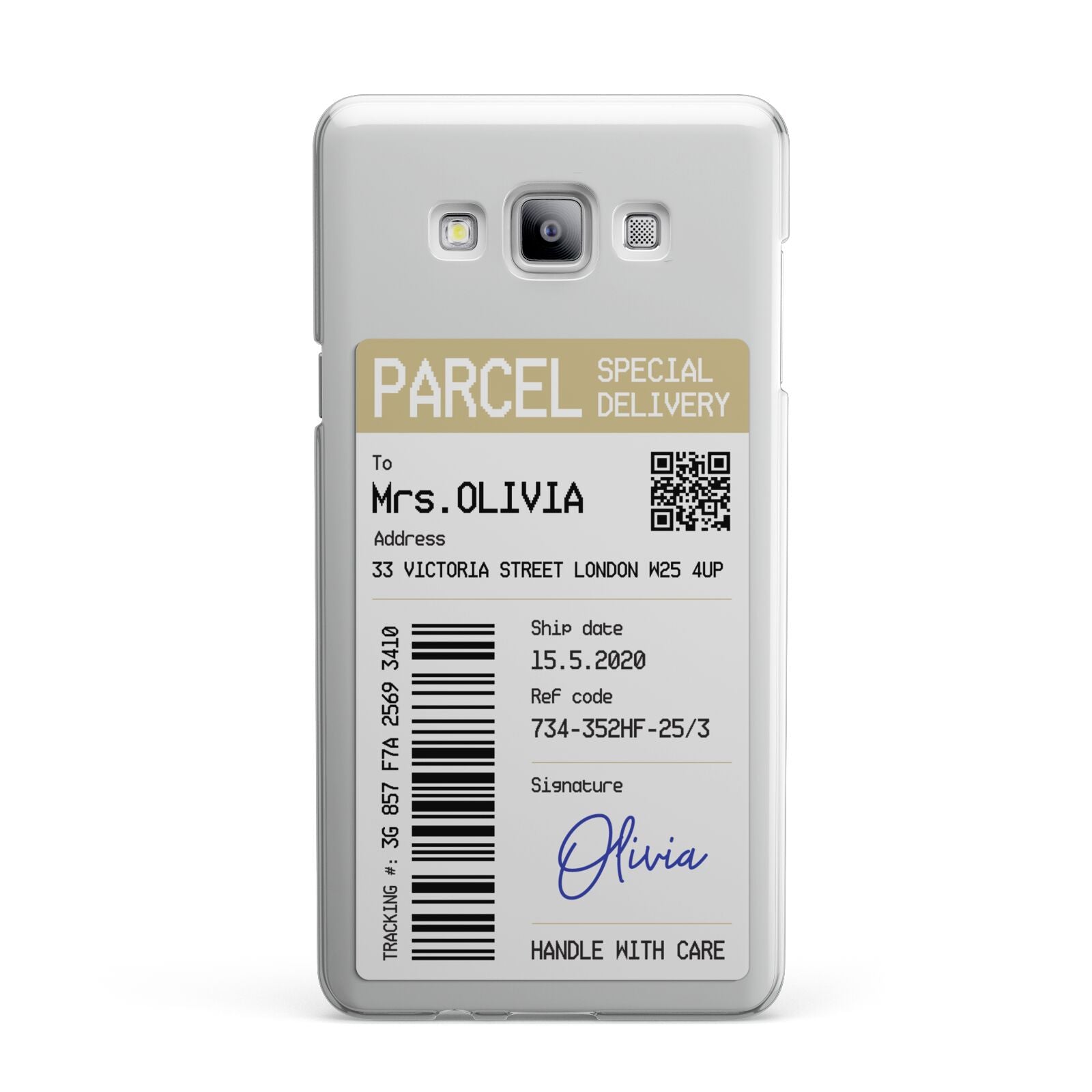 Parcel Label with Name Samsung Galaxy A7 2015 Case