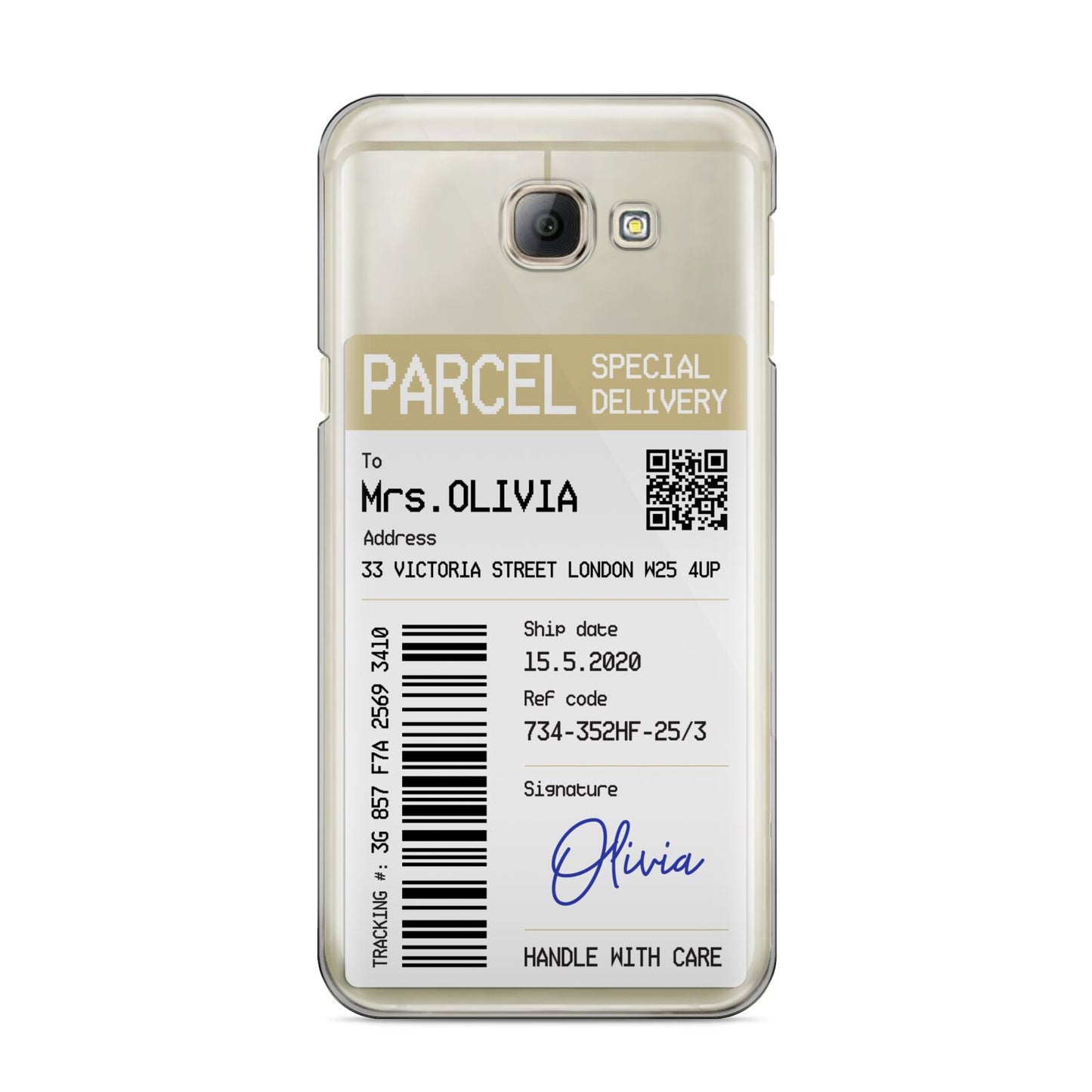 Parcel Label with Name Samsung Galaxy A8 2016 Case