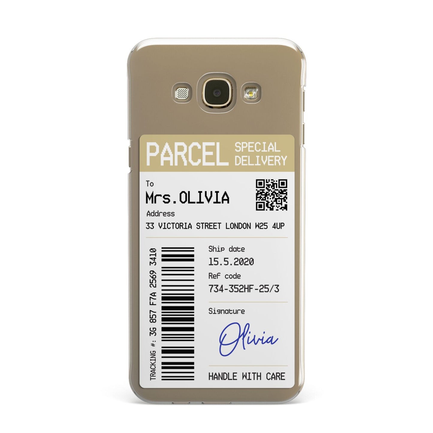 Parcel Label with Name Samsung Galaxy A8 Case