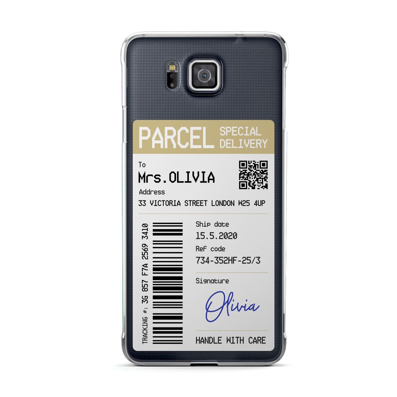 Parcel Label with Name Samsung Galaxy Alpha Case