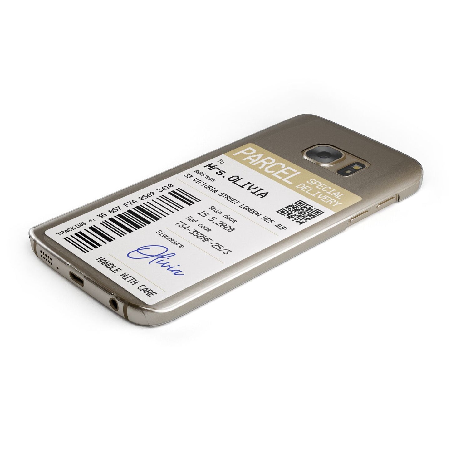 Parcel Label with Name Samsung Galaxy Case Bottom Cutout
