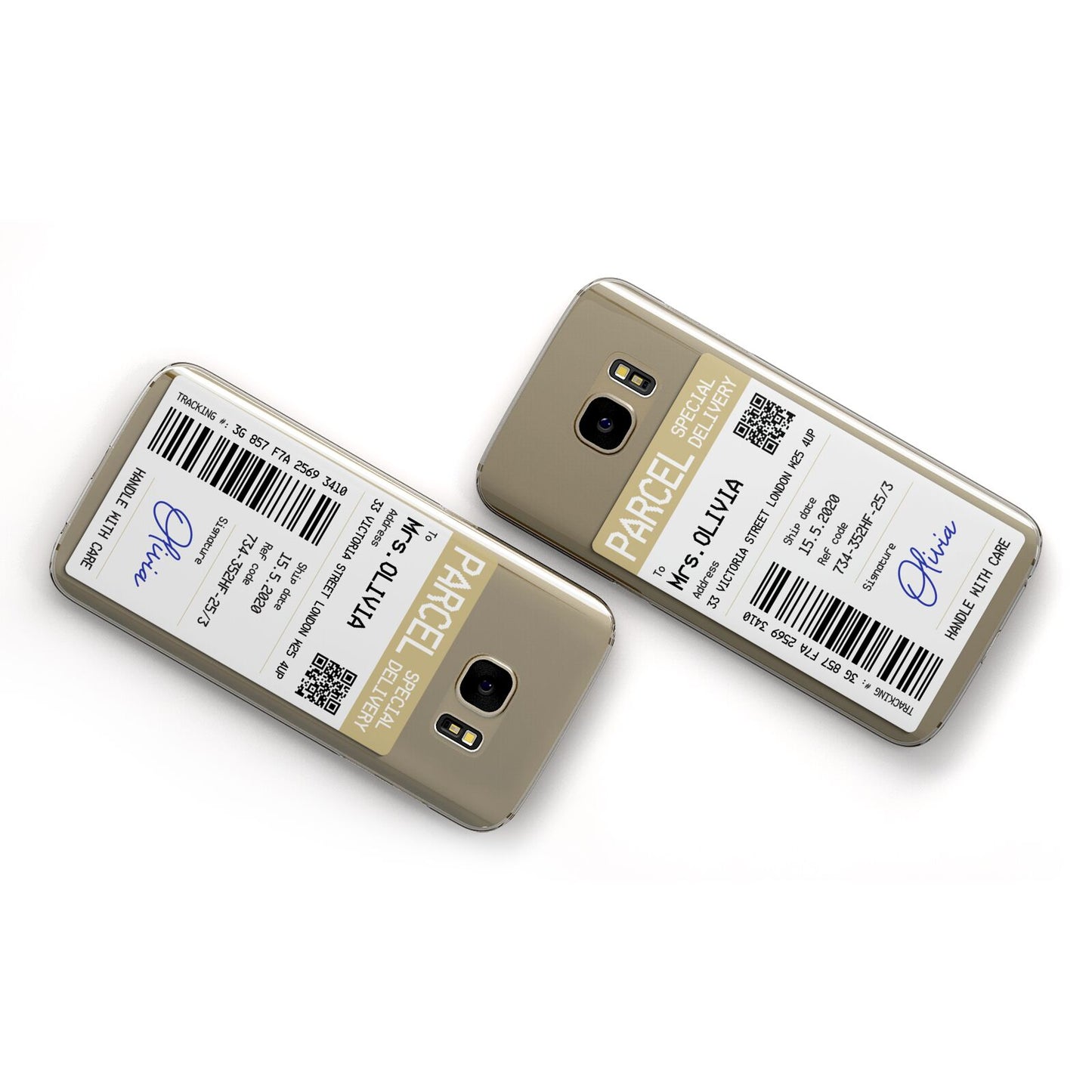 Parcel Label with Name Samsung Galaxy Case Flat Overview