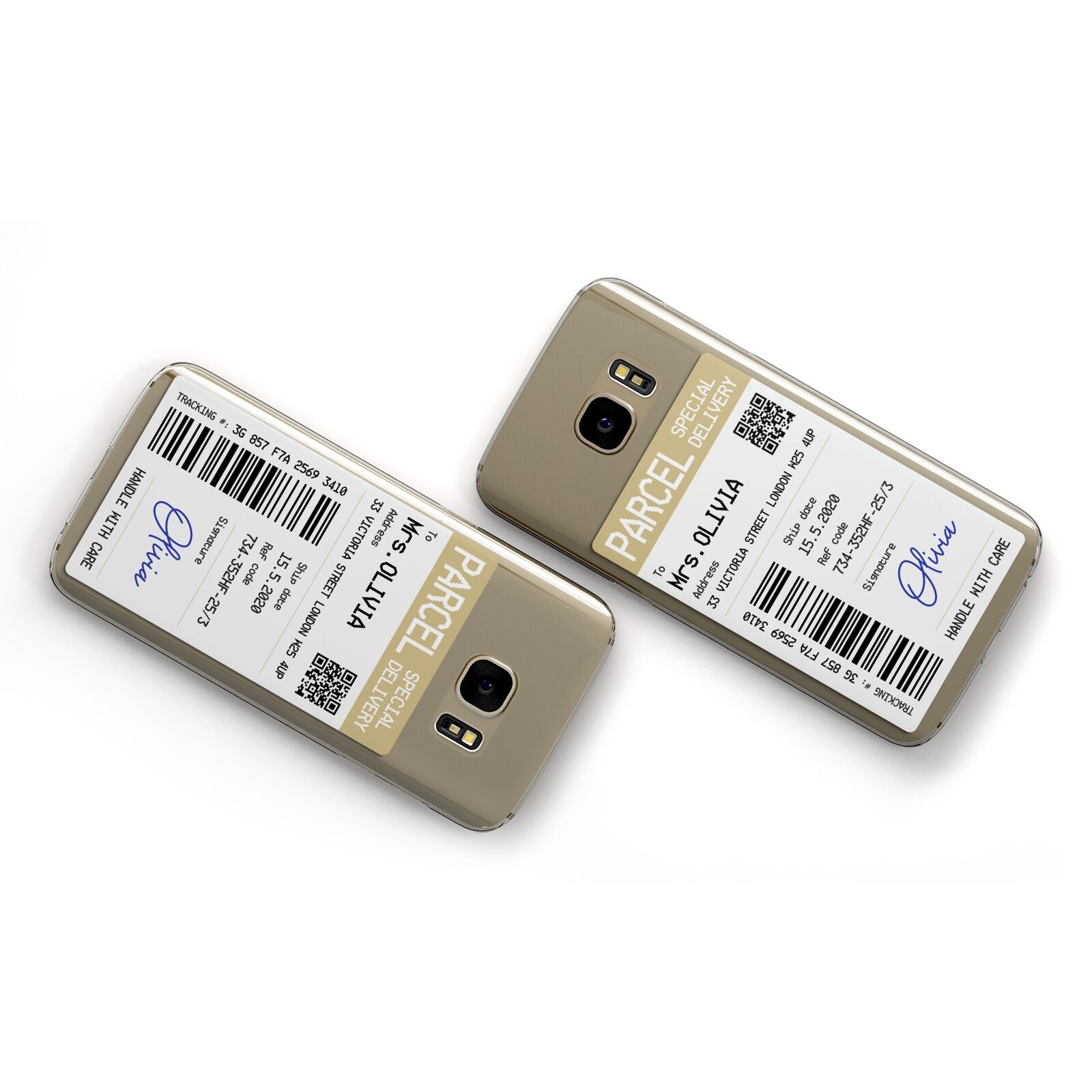 Parcel Label with Name Samsung Galaxy Case Flat Overview