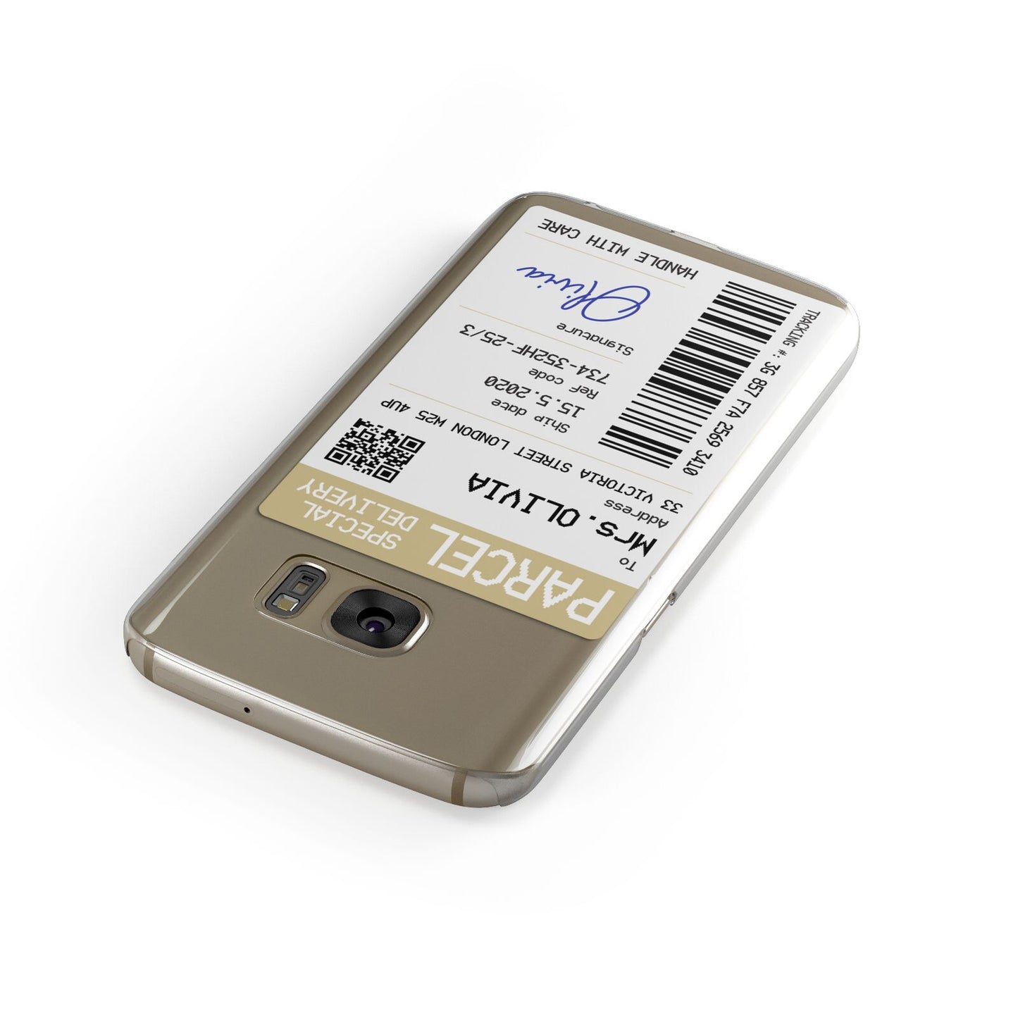 Parcel Label with Name Samsung Galaxy Case Front Close Up