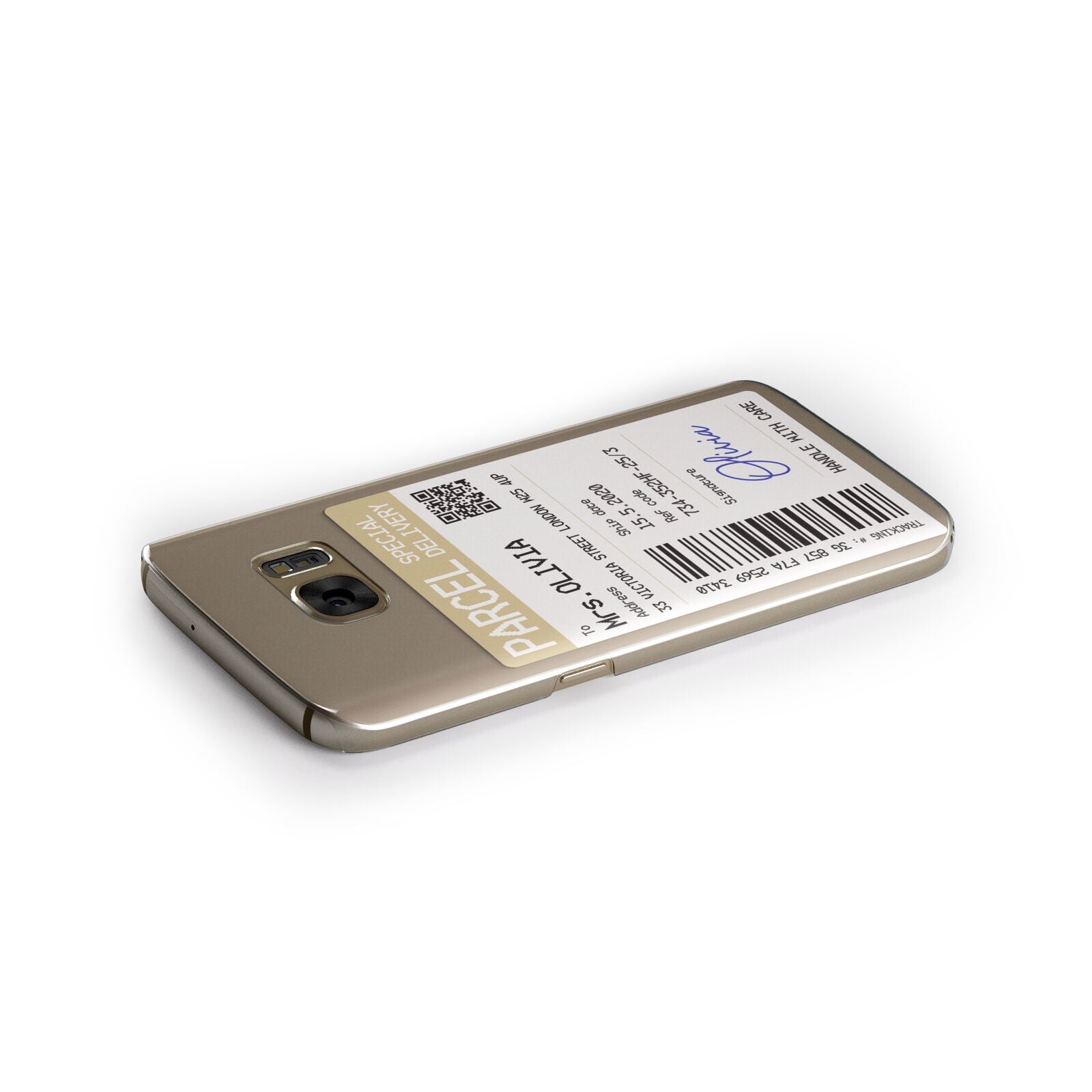Parcel Label with Name Samsung Galaxy Case Side Close Up