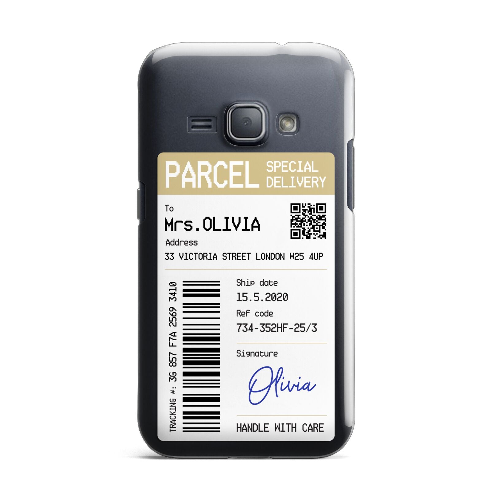 Parcel Label with Name Samsung Galaxy J1 2016 Case