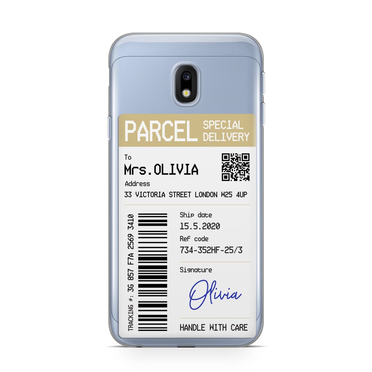 Parcel Label with Name Samsung Galaxy J3 2017 Case