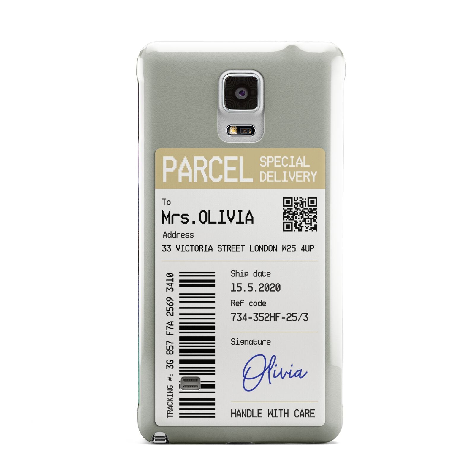 Parcel Label with Name Samsung Galaxy Note 4 Case