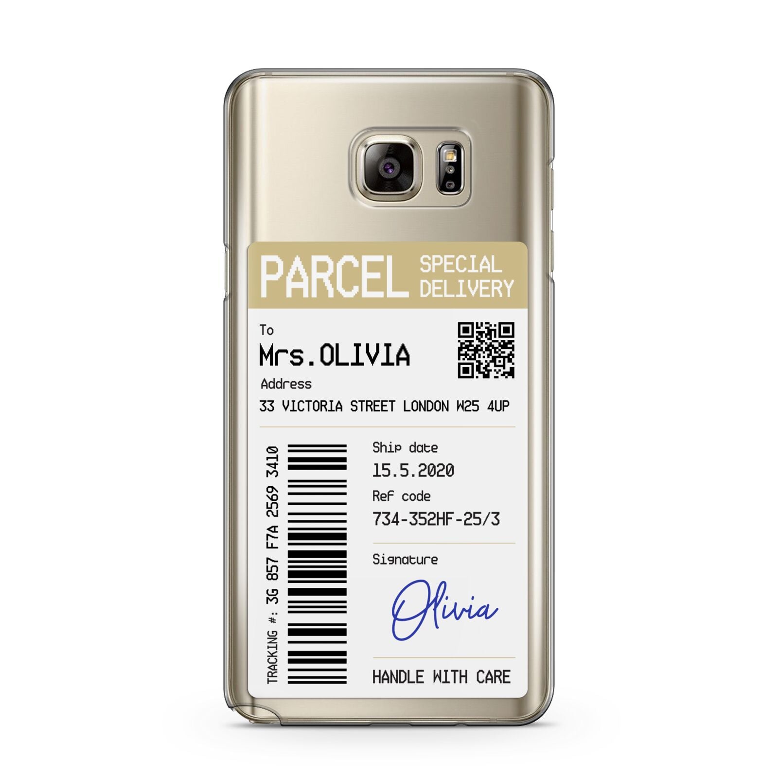 Parcel Label with Name Samsung Galaxy Note 5 Case