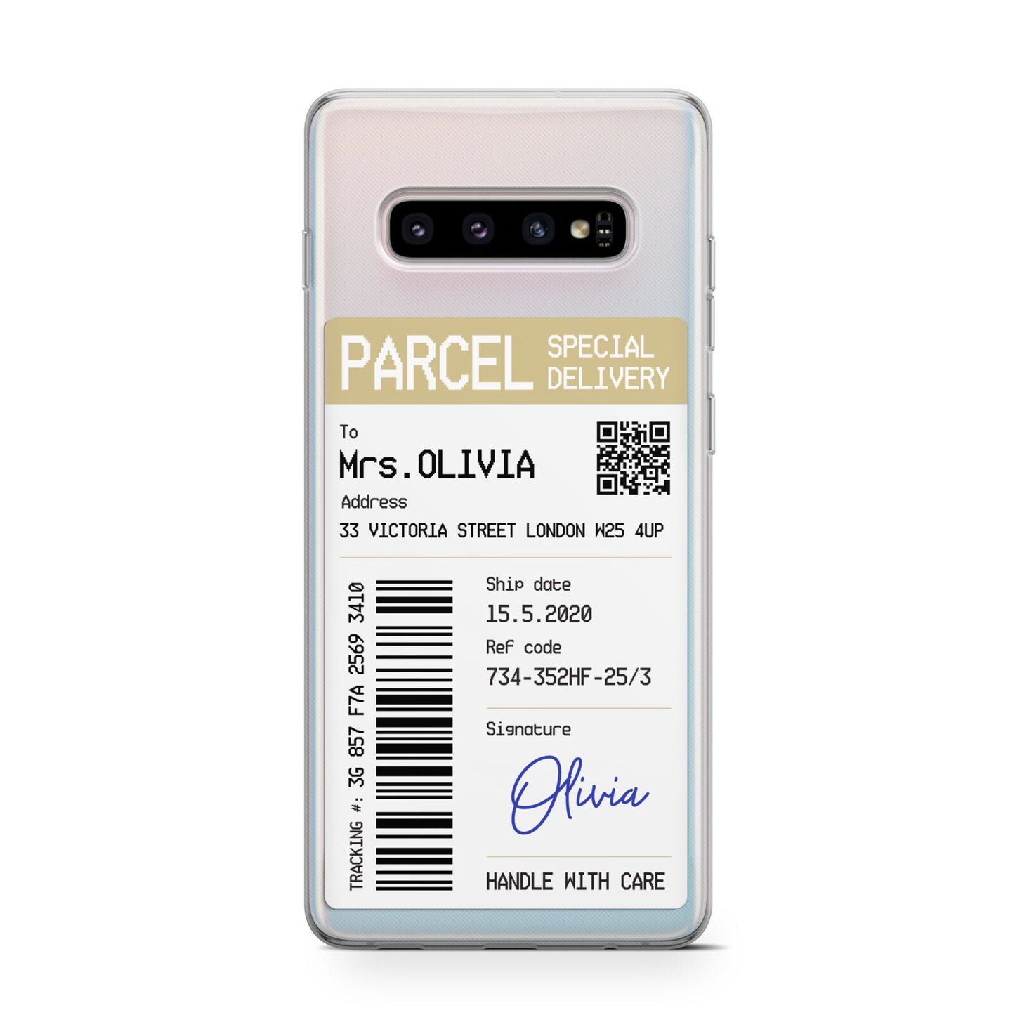Parcel Label with Name Samsung Galaxy S10 Case