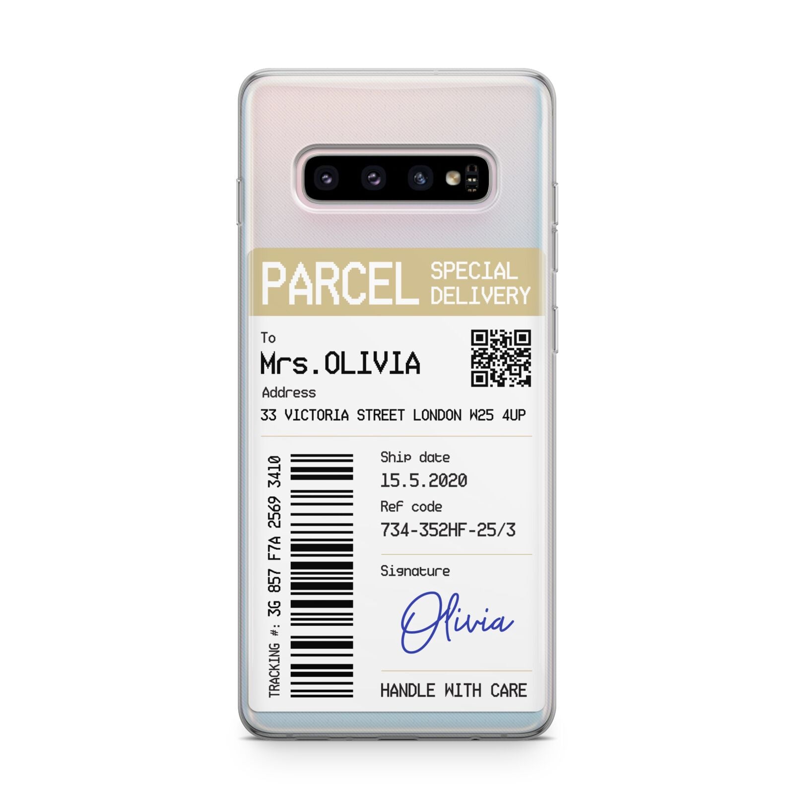 Parcel Label with Name Samsung Galaxy S10 Plus Case