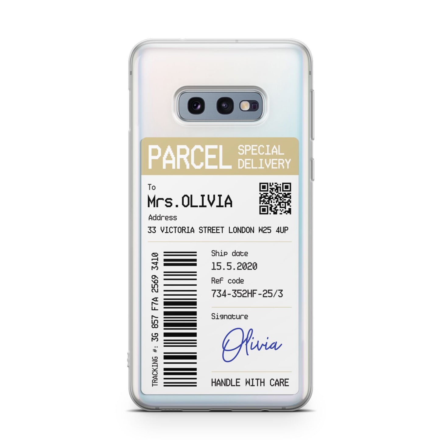 Parcel Label with Name Samsung Galaxy S10E Case