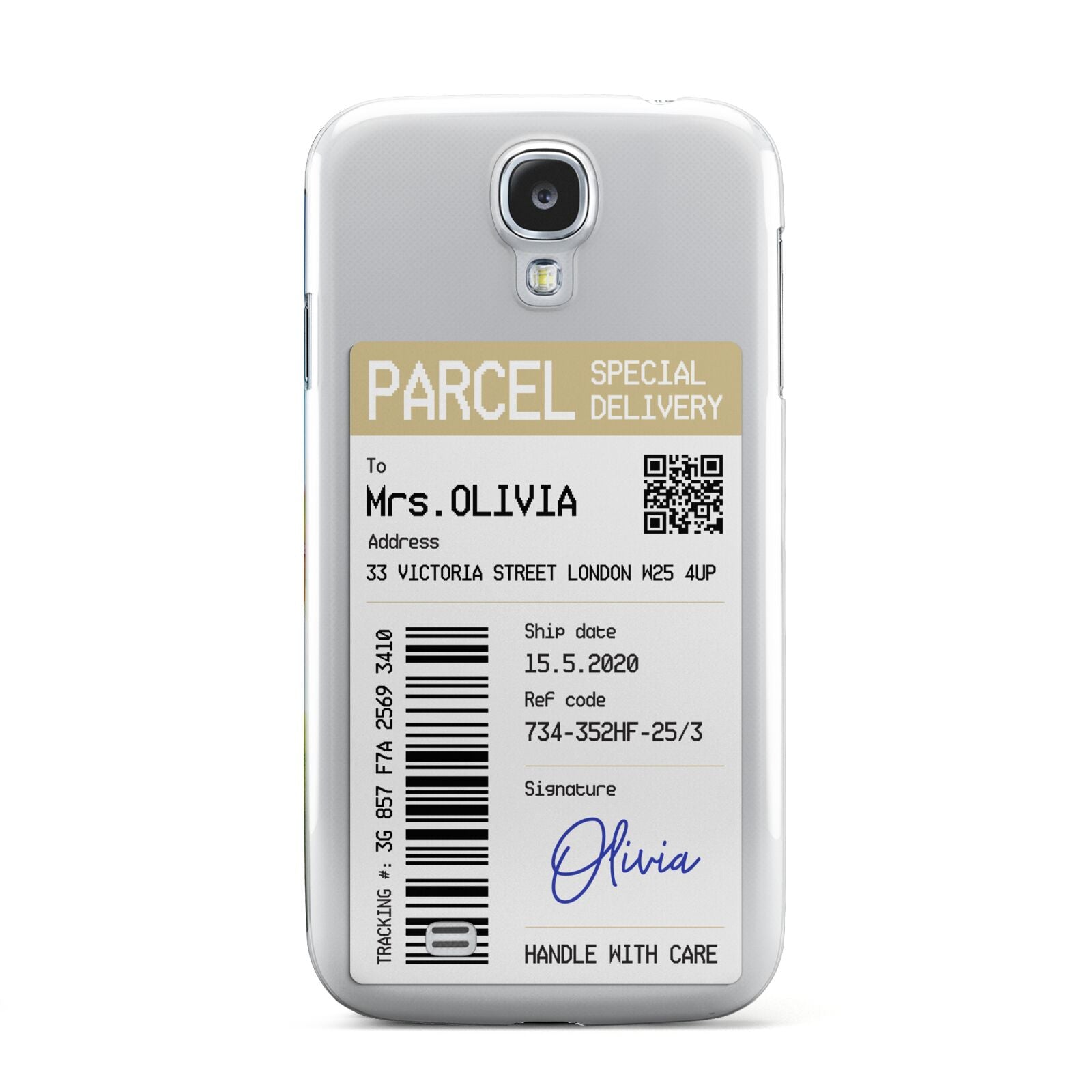 Parcel Label with Name Samsung Galaxy S4 Case