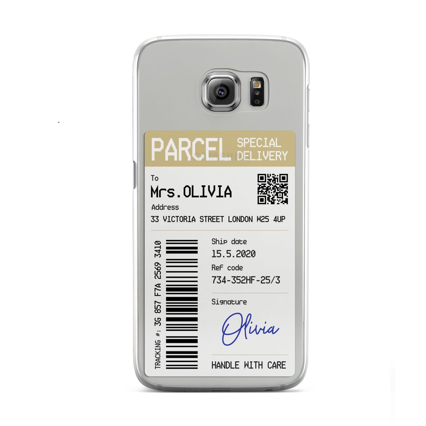 Parcel Label with Name Samsung Galaxy S6 Case