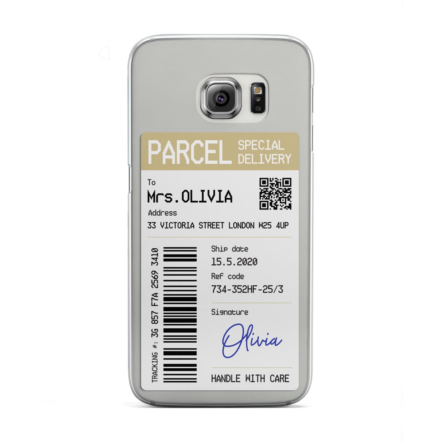 Parcel Label with Name Samsung Galaxy S6 Edge Case