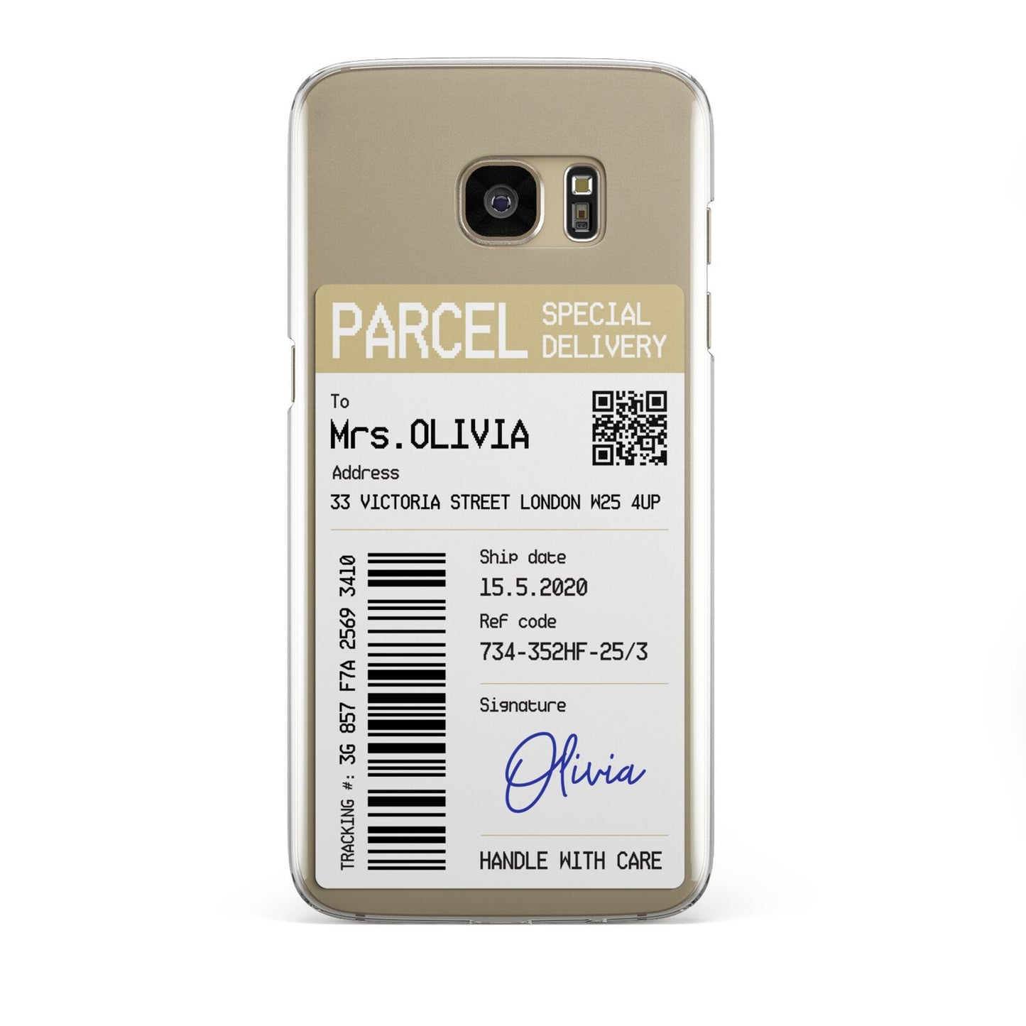 Parcel Label with Name Samsung Galaxy S7 Edge Case