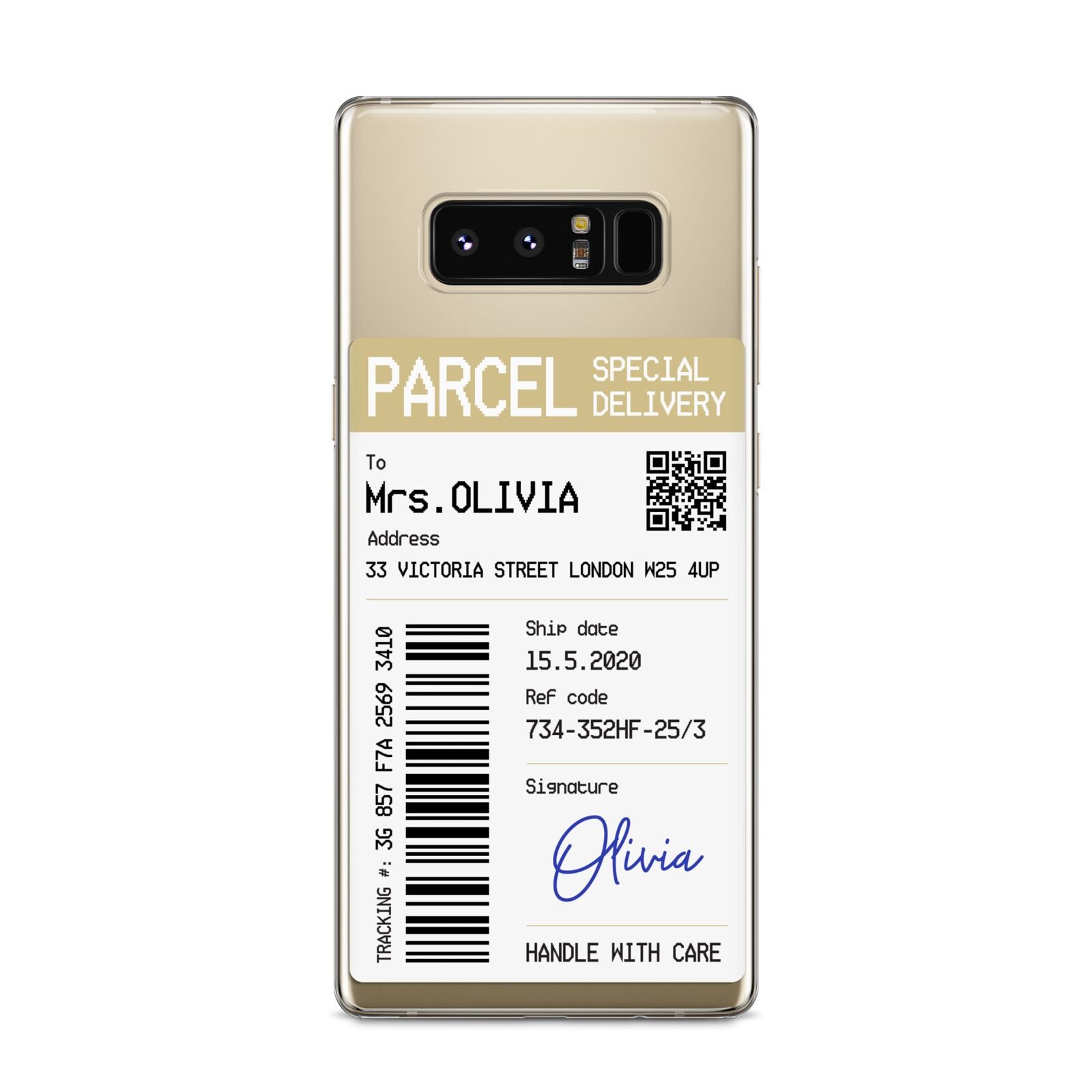 Parcel Label with Name Samsung Galaxy S8 Case