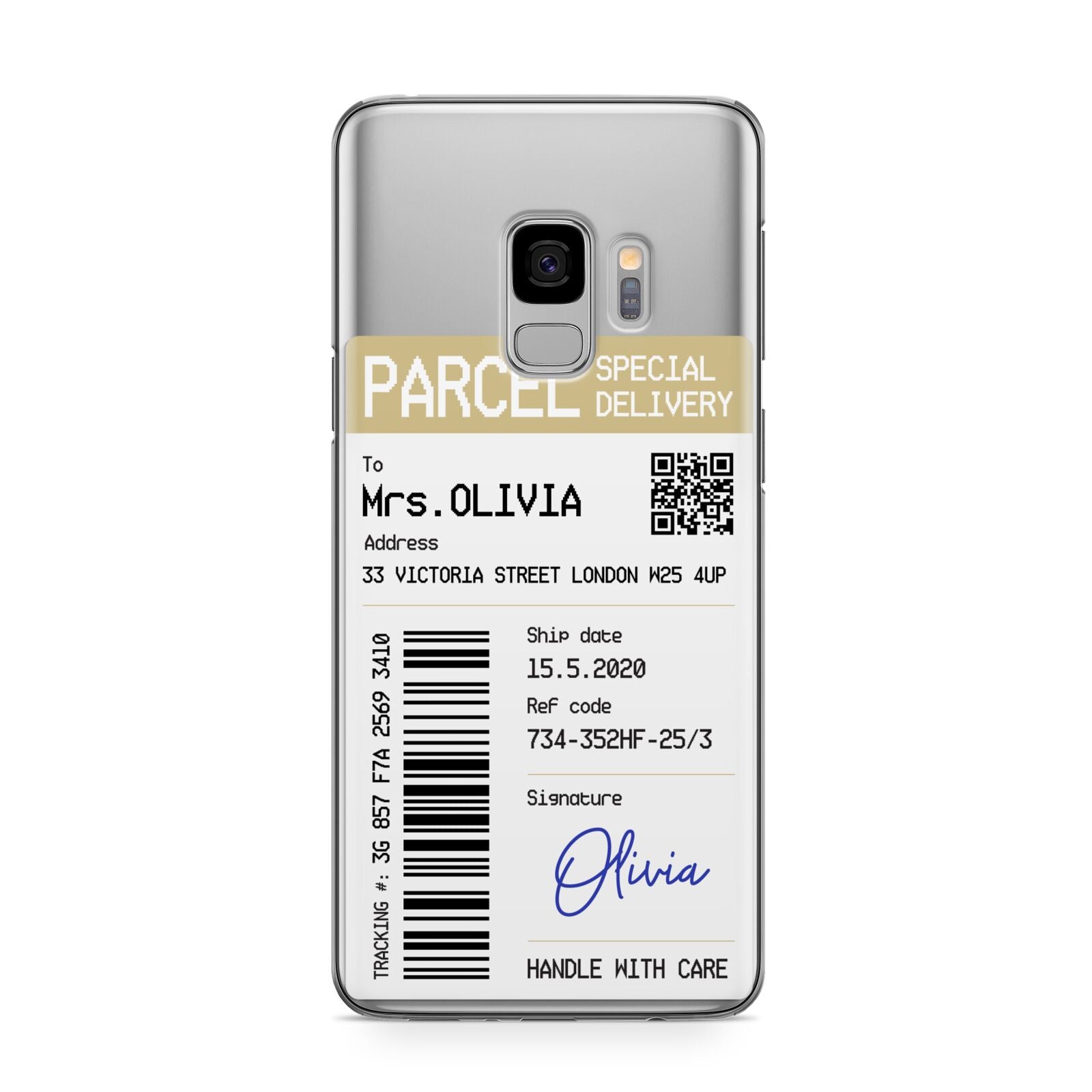 Parcel Label with Name Samsung Galaxy S9 Case