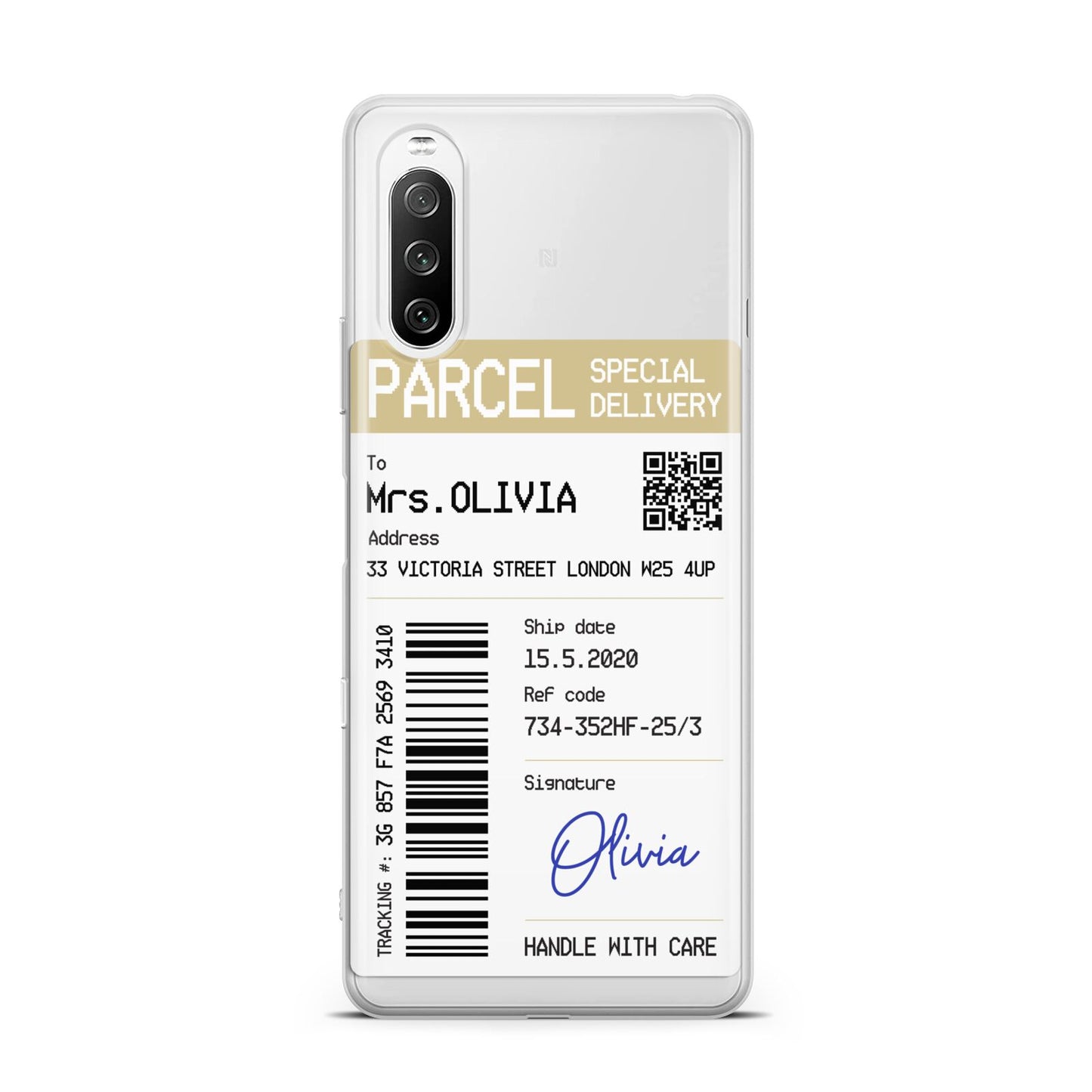 Parcel Label with Name Sony Xperia 10 III Case